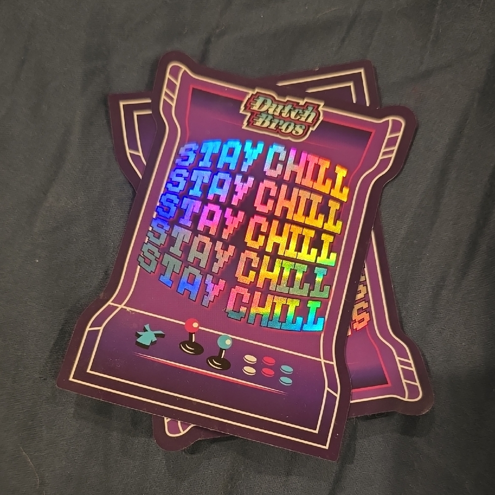 Dutch Bros Retro Arcade Sticker - Purple, Blue, Yellow, Red